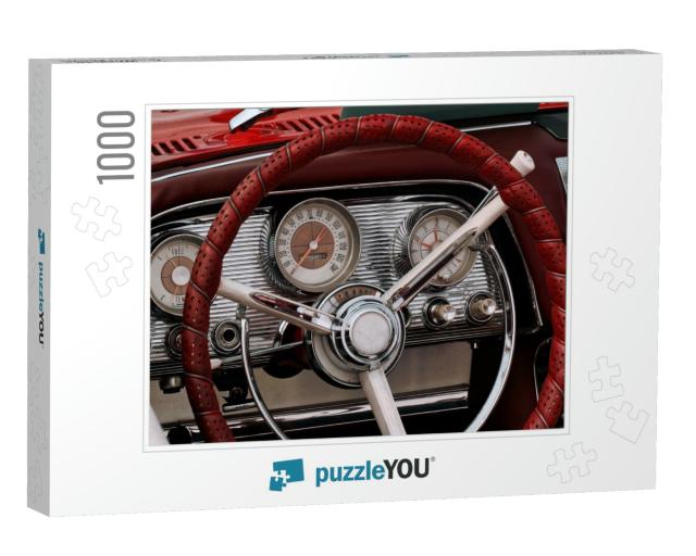 Part of the Interior of an Antique Sports Luxury Car with... Jigsaw Puzzle with 1000 pieces