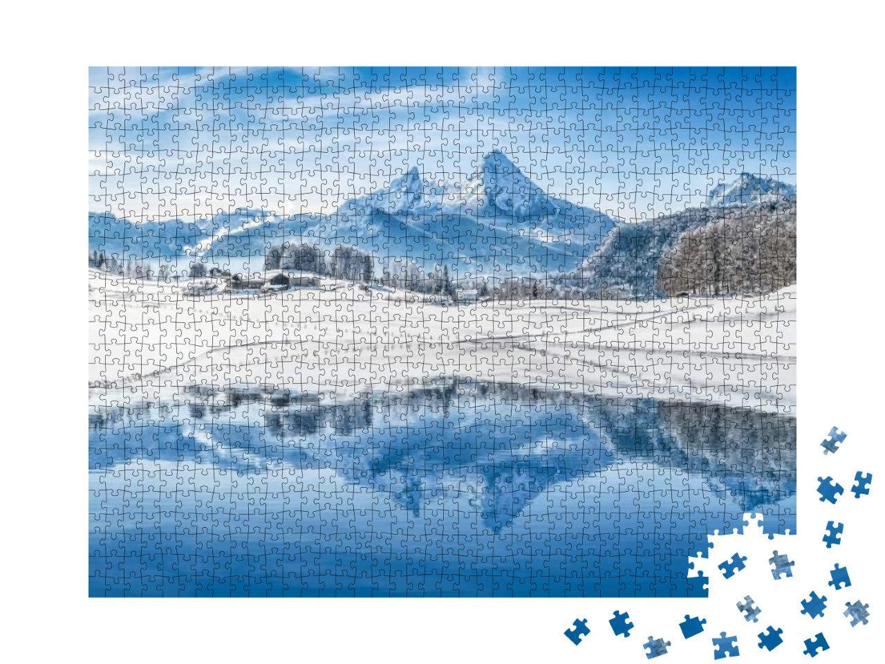 Panoramic View of Beautiful White Winter Wonderland Scene... Jigsaw Puzzle with 1000 pieces