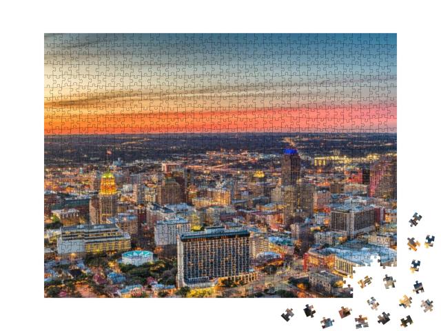 San Antonio, Texas, USA Skyline At Dusk... Jigsaw Puzzle with 1000 pieces