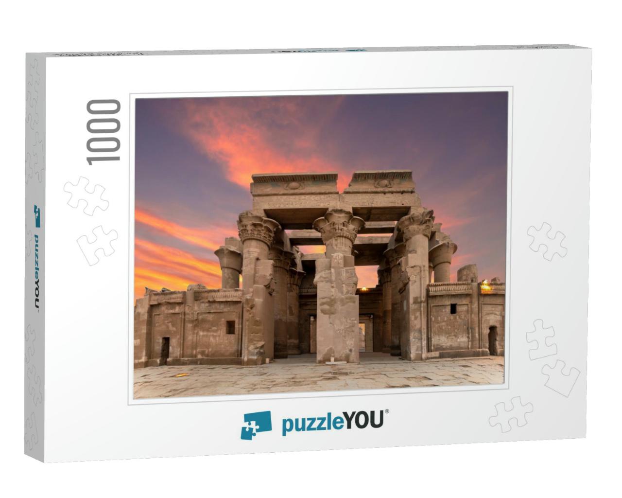 Ruins of the Temple of Kom Ombo in the Nile River At Suns... Jigsaw Puzzle with 1000 pieces