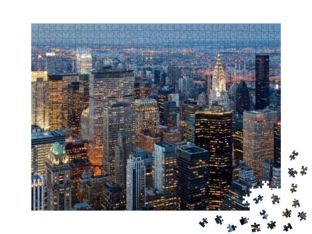 Sunset in the Skyscrapers of Manhattan... Jigsaw Puzzle with 1000 pieces