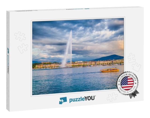 Panoramic View of Historic Geneva Skyline with Famous Jet... Jigsaw Puzzle