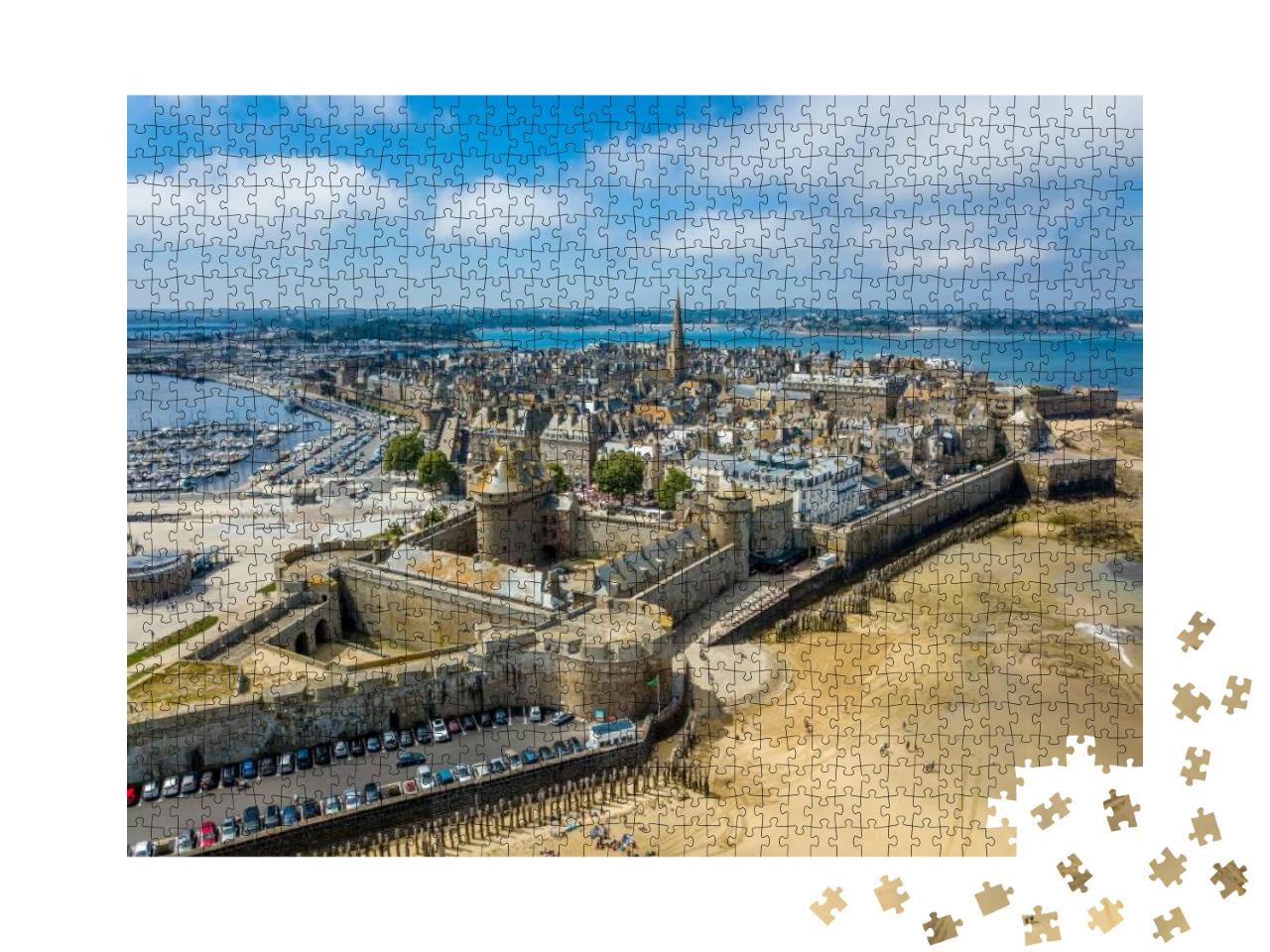 Aerial View of the Saint Malo, City of Privateers - in Br... Jigsaw Puzzle with 1000 pieces