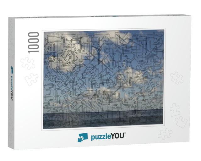 Background with Photo of Cloudy Sky with a Maze Pattern... Jigsaw Puzzle with 1000 pieces