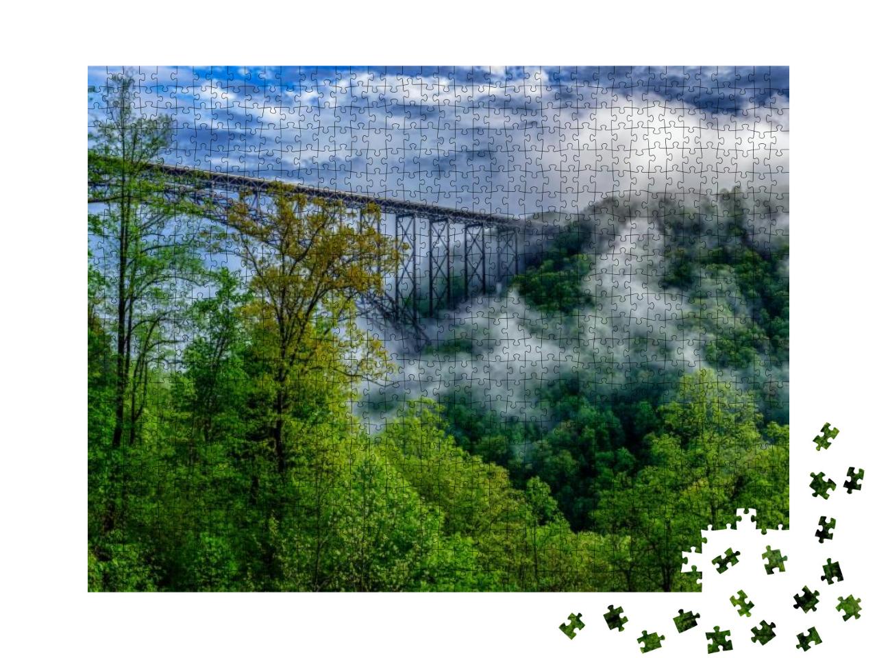 Captured in the Morning Light, the New River Gorge Bridge... Jigsaw Puzzle with 1000 pieces
