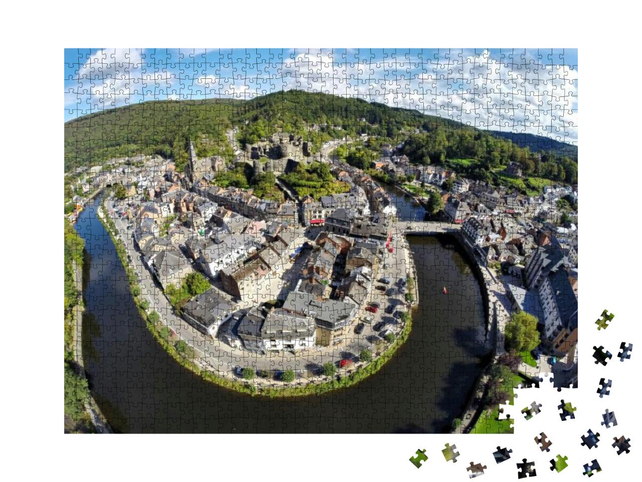 Aerial View on Belgian City La Roche-En-Ardenne with Rive... Jigsaw Puzzle with 1000 pieces