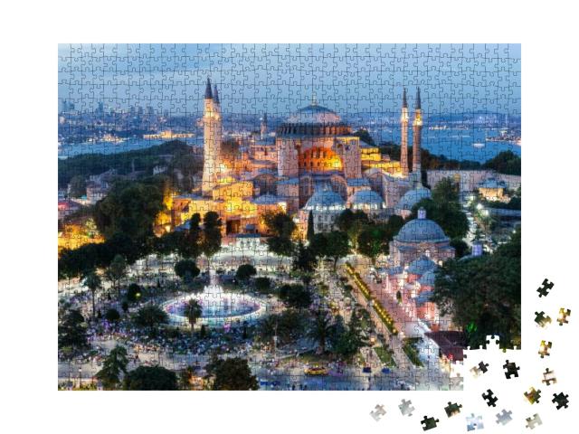 Hagia Sophia in Istanbul. the World Famous Monument of By... Jigsaw Puzzle with 1000 pieces