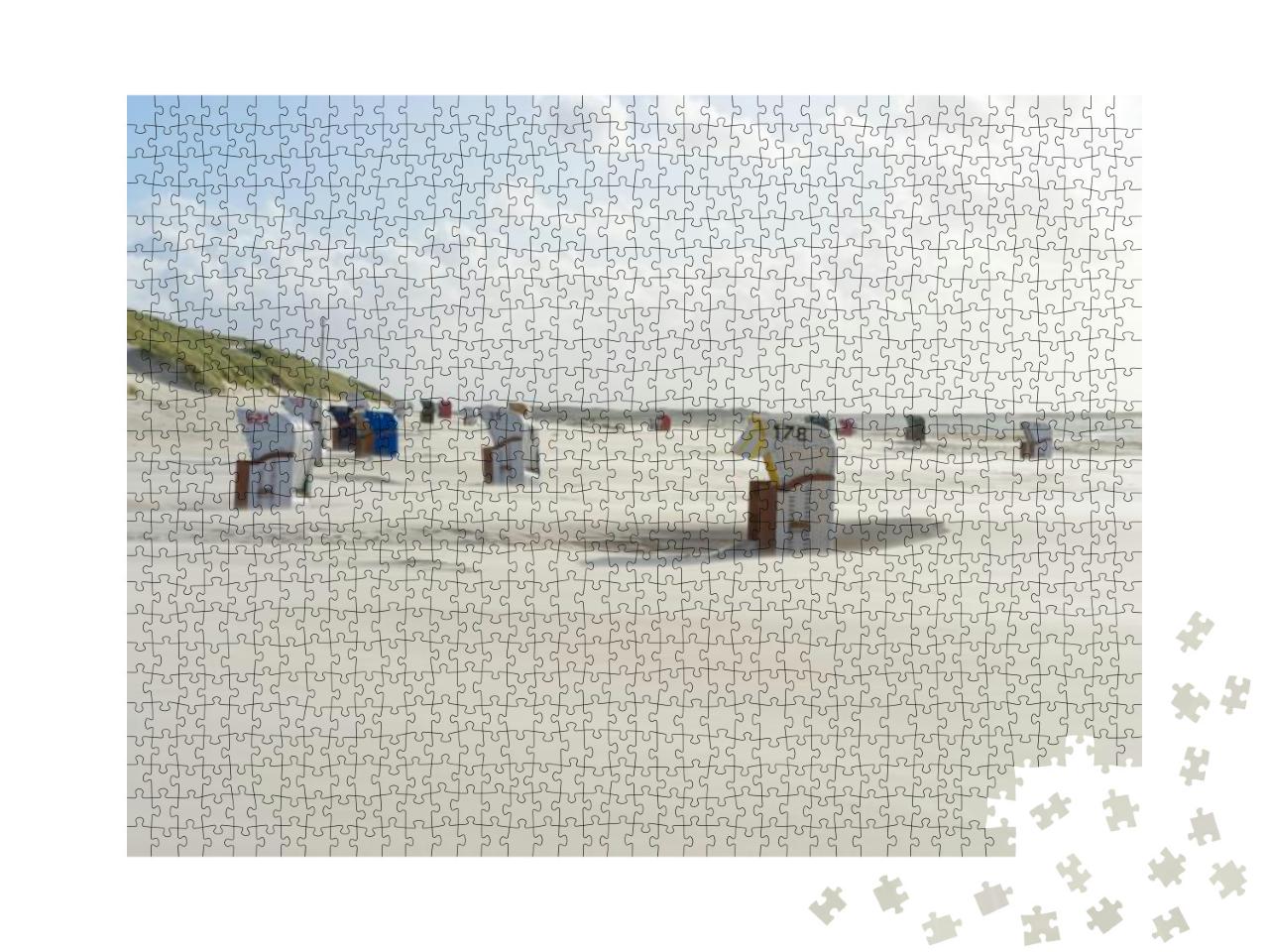 Empty Beach Chairs At the Beach in Autumn... Jigsaw Puzzle with 1000 pieces