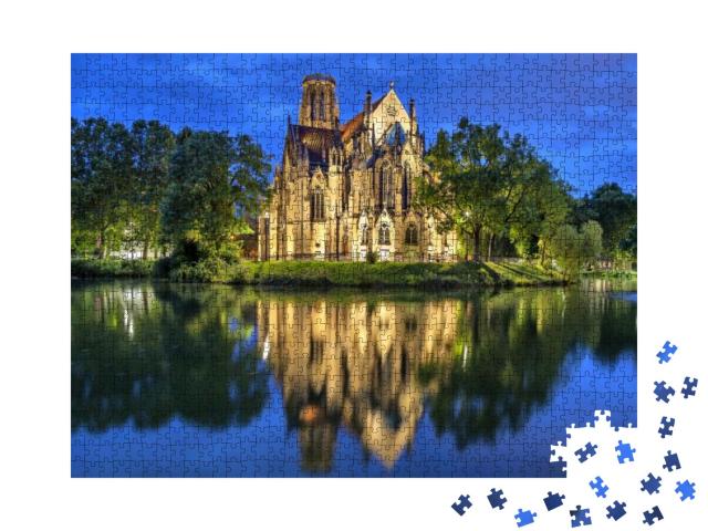 St Johns Church At the Evening in Stuttgart, Germany... Jigsaw Puzzle with 1000 pieces