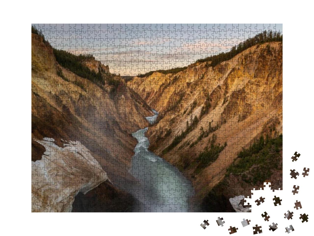Grand Canyon of Yellowstone National Park, Usa... Jigsaw Puzzle with 1000 pieces
