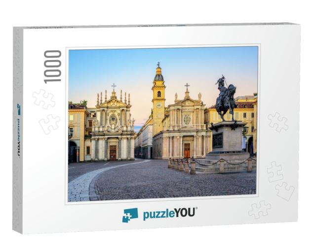 Piazza San Carlo Square & Twin Churches of Santa Cristina... Jigsaw Puzzle with 1000 pieces