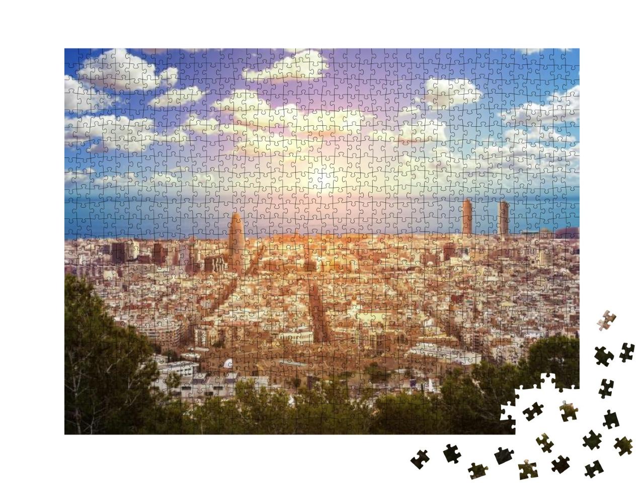 Panoramic View of the Bunker Del Carmel from the Torre Ag... Jigsaw Puzzle with 1000 pieces