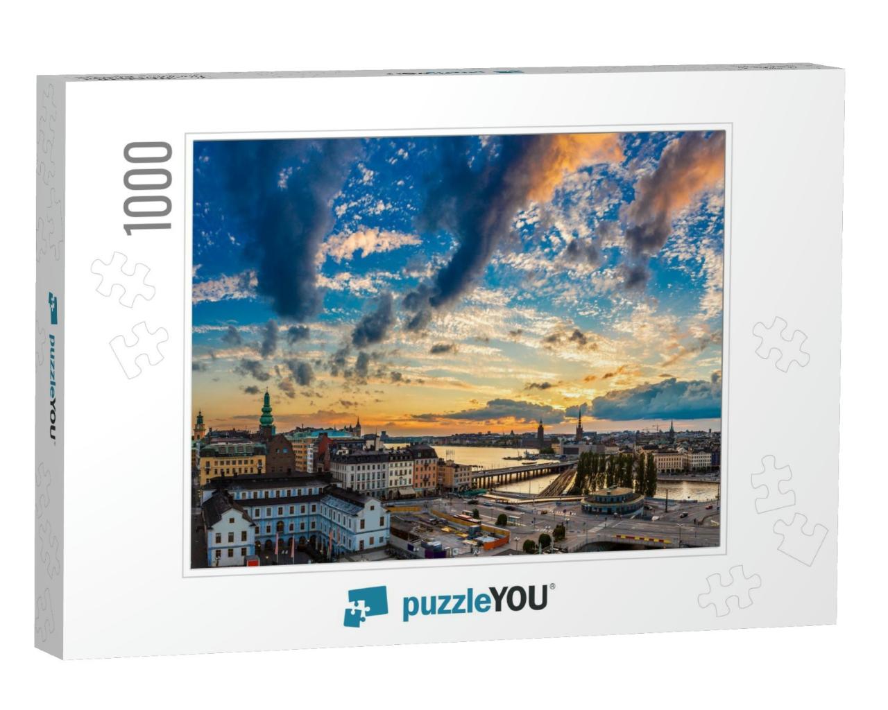Night View of Gamla Stan, the Old Part of Stockholm, Swed... Jigsaw Puzzle with 1000 pieces
