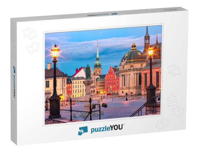 Square Birger Jarls Torg on Riddarholmen in Gamla Stan, t... Jigsaw Puzzle