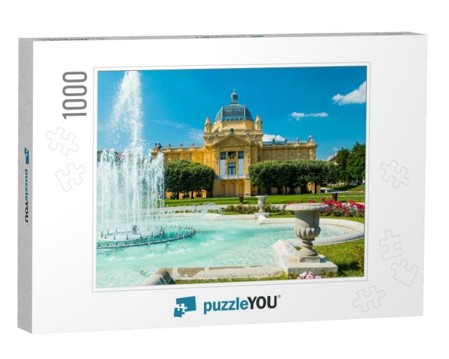 Art Pavilion & Fountain in Zagreb Capital of Croatia... Jigsaw Puzzle with 1000 pieces