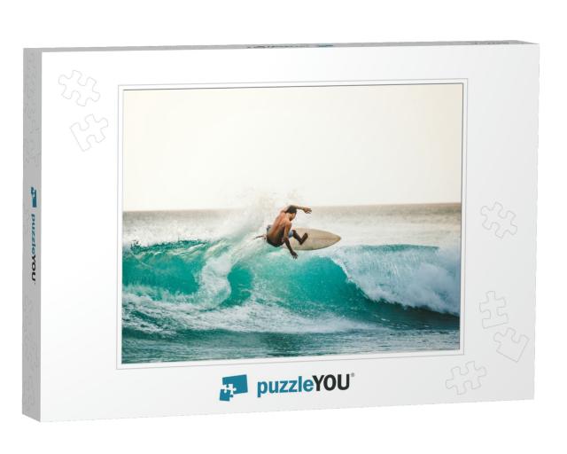 Professional Surfer Riding Waves in Bali, Indonesia. Men... Jigsaw Puzzle