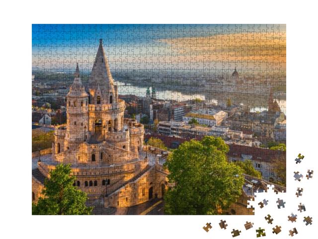 Budapest, Hungary - Beautiful Golden Summer Sunrise with... Jigsaw Puzzle with 1000 pieces