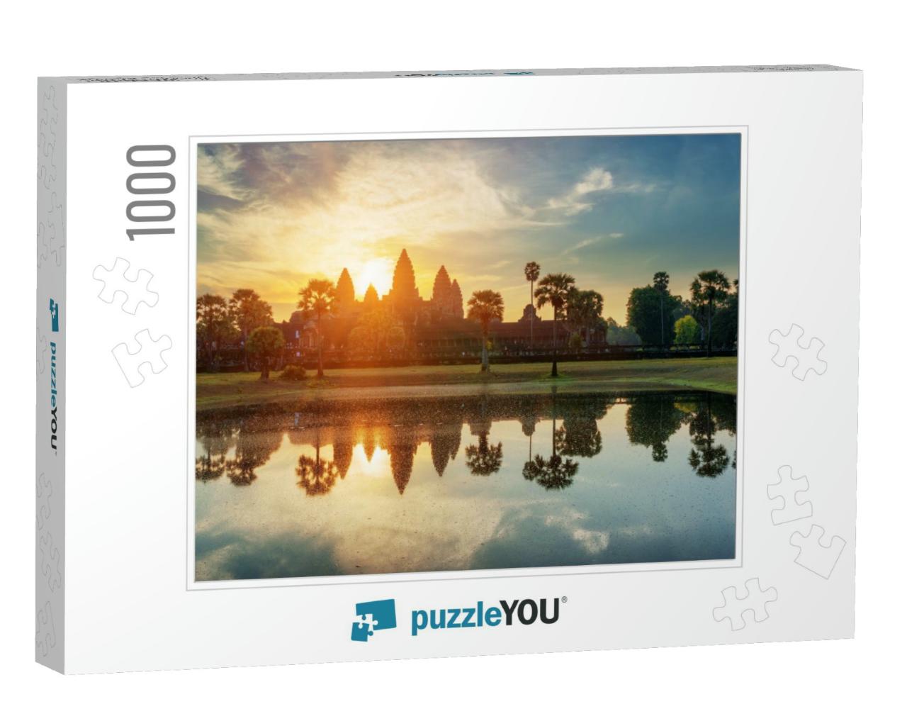 Towers of Ancient Temple Complex Angkor Wat At Sunrise. S... Jigsaw Puzzle with 1000 pieces