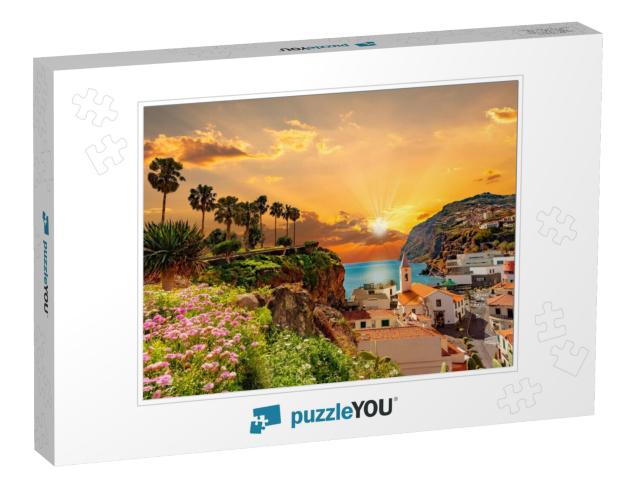 Beautiful Sunset Over the Coastline on Madeira Island Nea... Jigsaw Puzzle