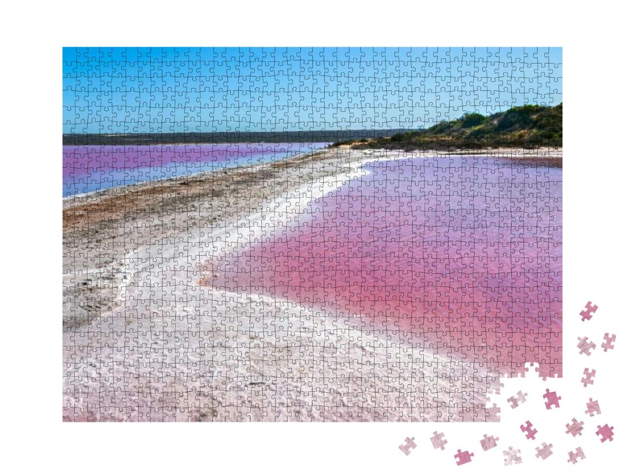 Pink Salt Lake At Gregory in Western Australia. Scenic Sh... Jigsaw Puzzle with 1000 pieces