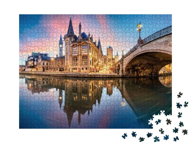 Gent, Belgium At Day, Ghent Old Town... Jigsaw Puzzle with 1000 pieces