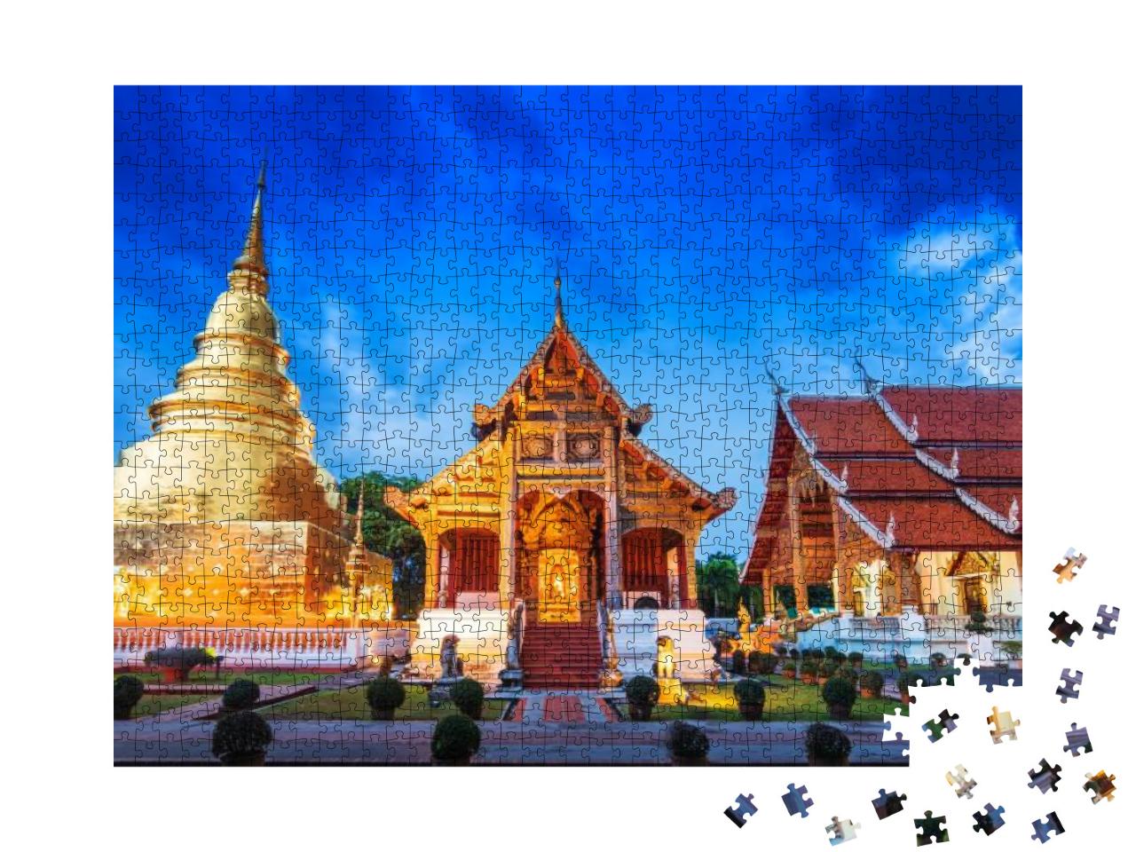 Wat Phra Singh in Chiang Mai, Thailand. Wat Phra Singh is... Jigsaw Puzzle with 1000 pieces