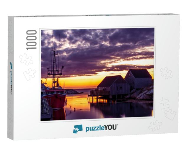 Peggys Cove. Scenic View of a Quiet Fishing Village on th... Jigsaw Puzzle with 1000 pieces