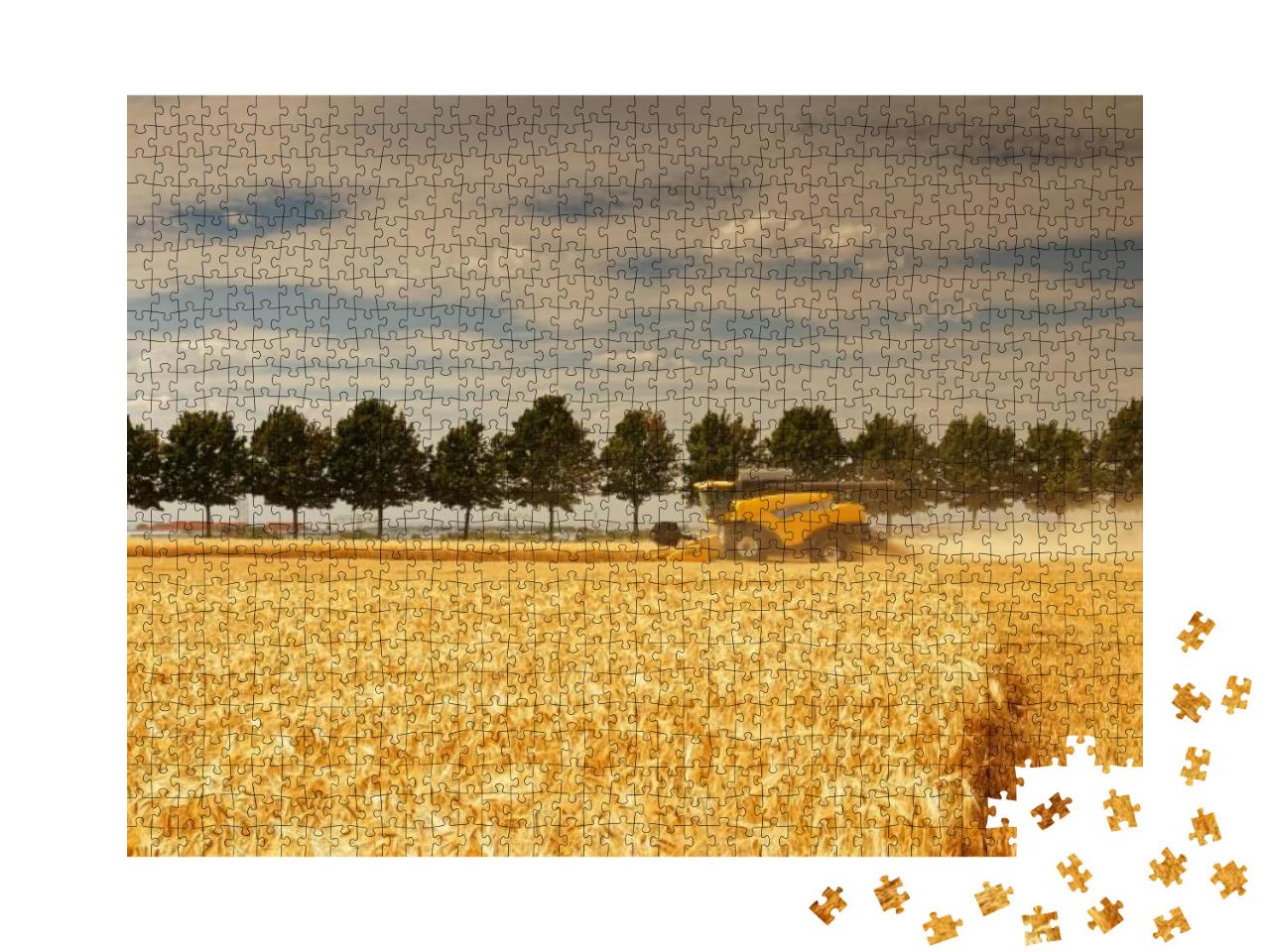 Harvester Makes Its Job & Reap Corn... Jigsaw Puzzle with 1000 pieces