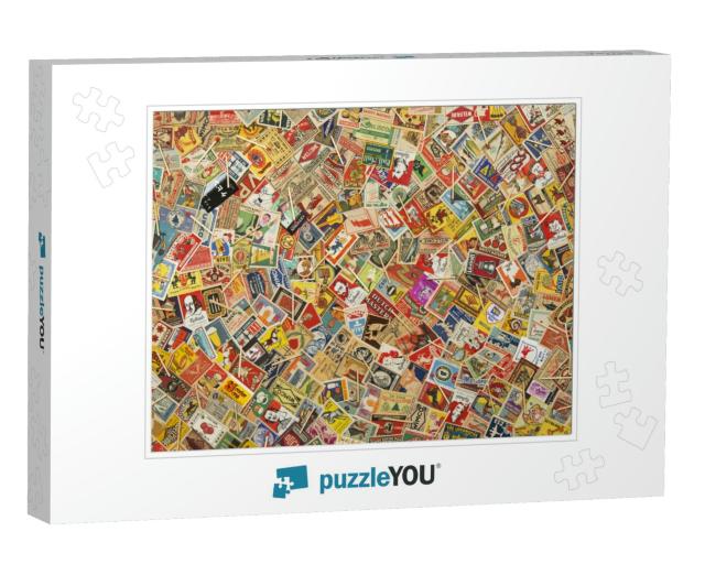 Vintage Matchbox Labels Photo Collage Jigsaw Puzzle