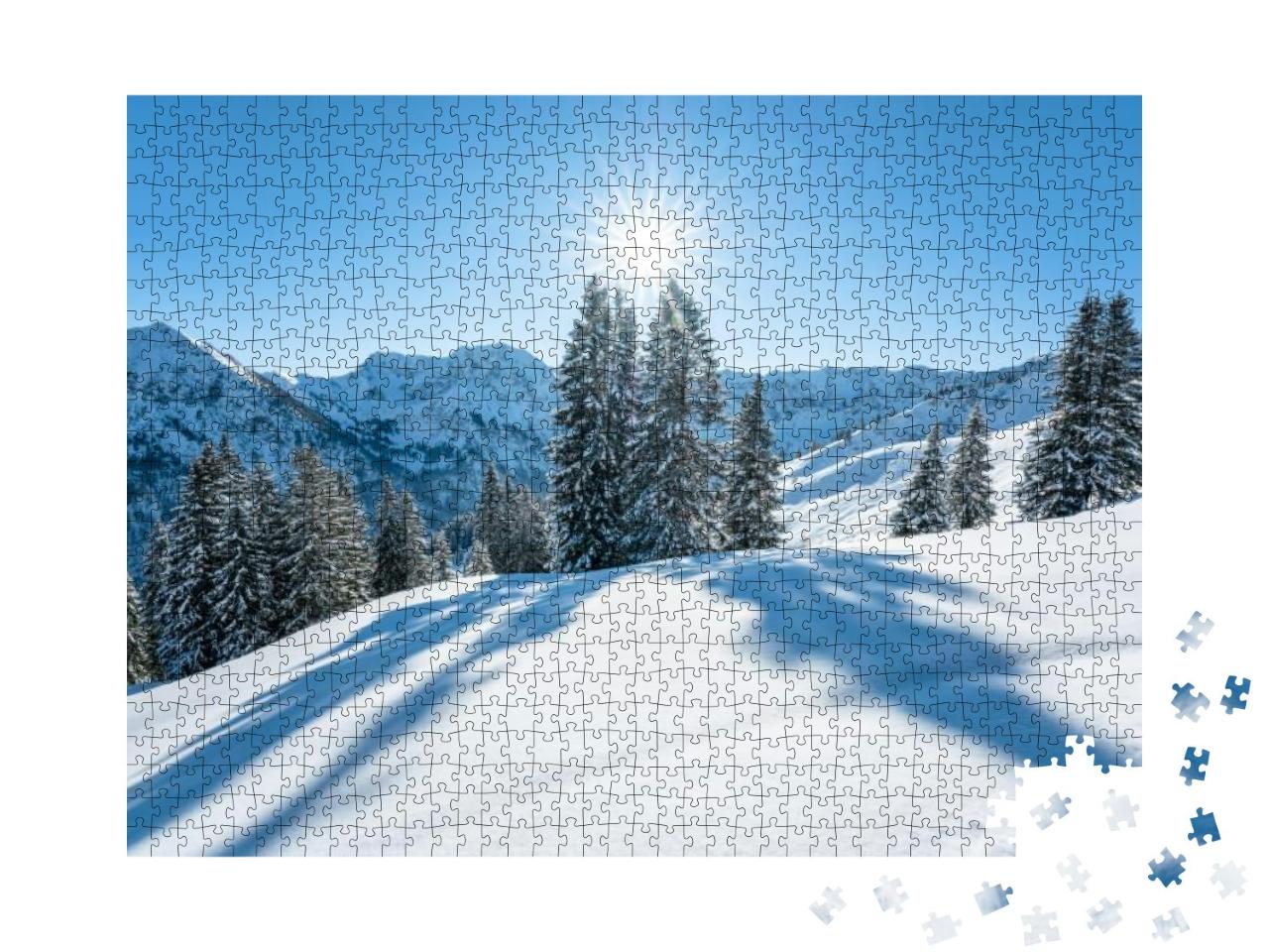 Scenic Winter Wonderland in the Allgau... Jigsaw Puzzle with 1000 pieces
