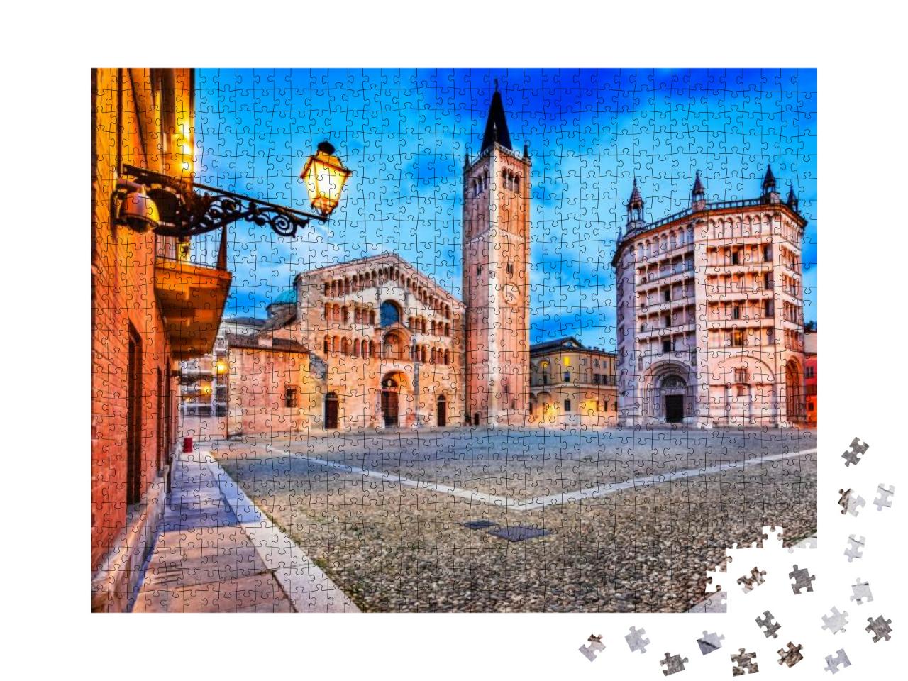Parma, Italy - Piazza Del Duomo with the Cathedral & Bapt... Jigsaw Puzzle with 1000 pieces