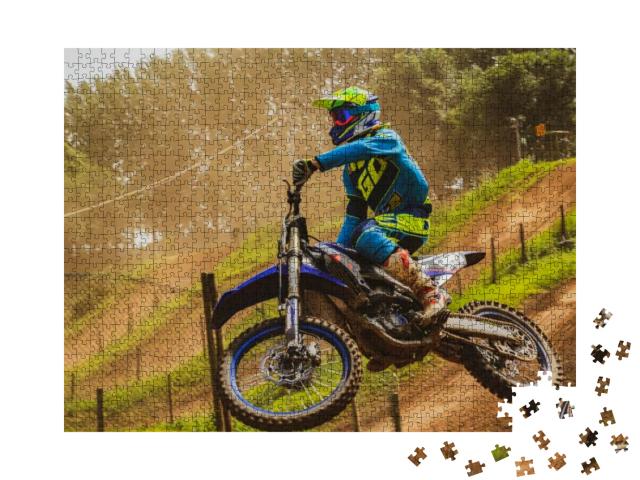 Sport Motocross Competition & Freestyle Sportsman in Moti... Jigsaw Puzzle with 1000 pieces