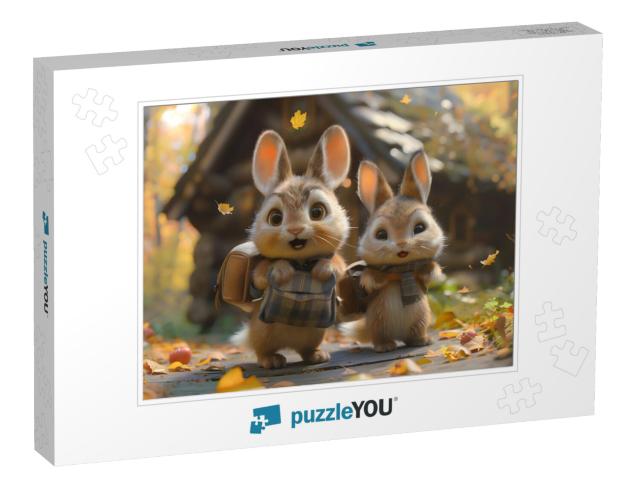 Exciting First Day of School for these Best Bunnies Jigsaw Puzzle