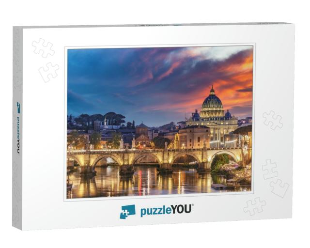 View on the Vatican in Rome, Italy, At Sunset with Dramat... Jigsaw Puzzle