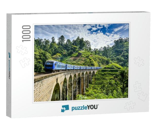Railway Train Bridge on Mountain Green Natural Landscape... Jigsaw Puzzle with 1000 pieces