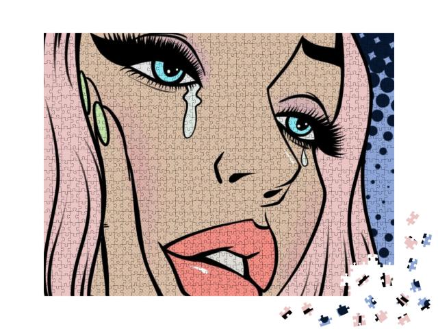 The Girl with Pink Hair is Crying... Jigsaw Puzzle with 1000 pieces