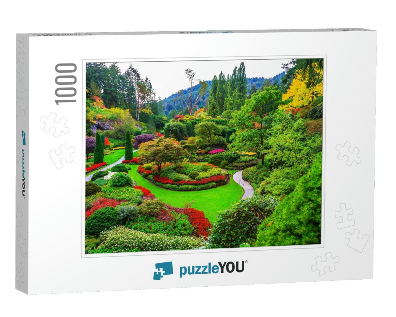 Butchart Gardens - Gardens on Vancouver Island. Flower Be... Jigsaw Puzzle with 1000 pieces