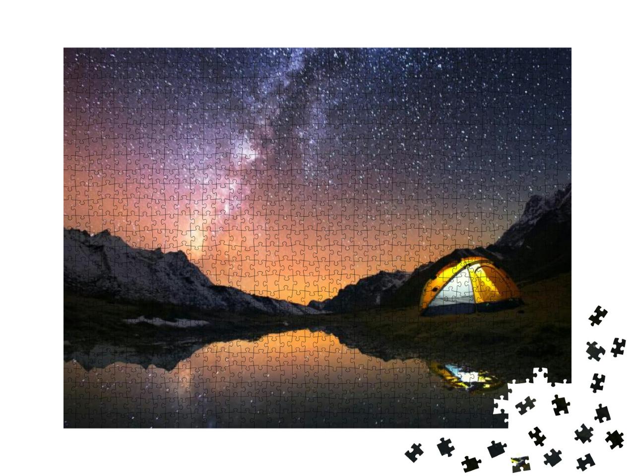 5 Billion Star Hotel. Camping in the Mountains Under the... Jigsaw Puzzle with 1000 pieces