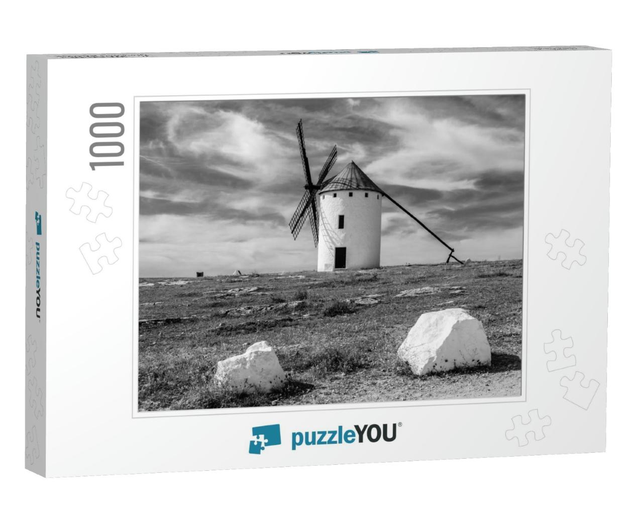 Typical Windmill in Campo De Criptana, Spain... Jigsaw Puzzle with 1000 pieces