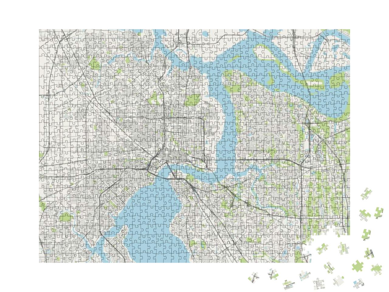 Vector Map of the City of Jacksonville, Florida, Usa... Jigsaw Puzzle with 1000 pieces