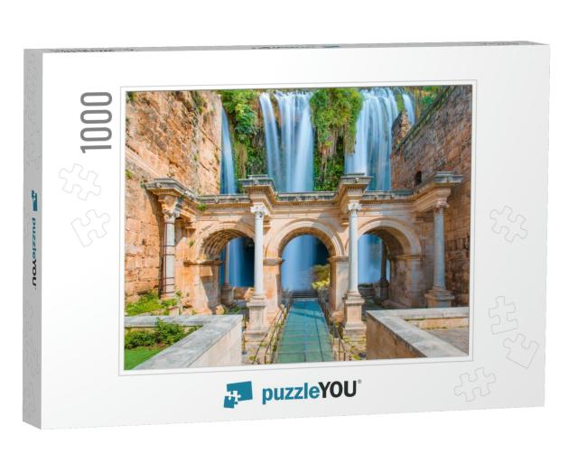 View of Hadrians Gate in Old City of Antalya with Duden W... Jigsaw Puzzle with 1000 pieces