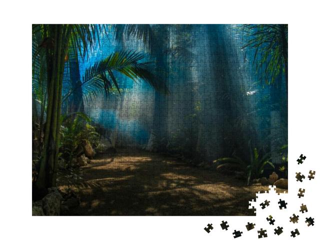 Morning Light in a Jungle Garden... Jigsaw Puzzle with 1000 pieces