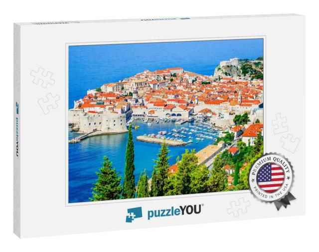 Dubrovnik, Croatia. Picturesque View on the Old Town Medi... Jigsaw Puzzle