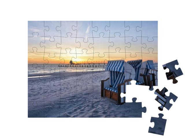 Beach of the Baltic Sea Resort Zingst... Jigsaw Puzzle with 48 pieces