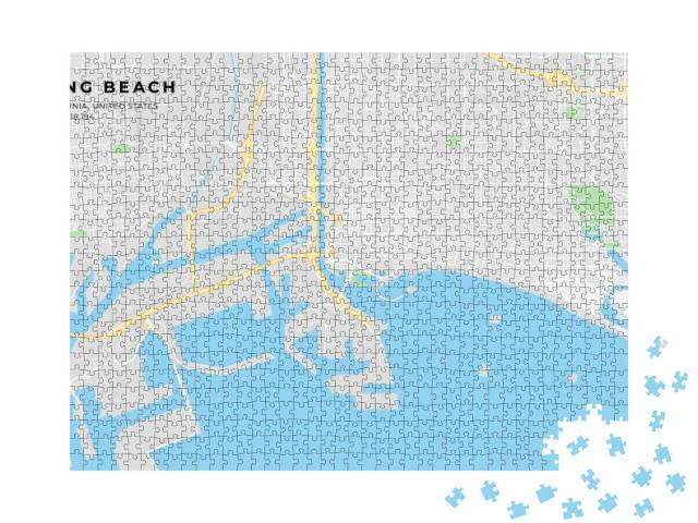 Printable Street Map of Long Beach Including Highways, Ma... Jigsaw Puzzle with 1000 pieces