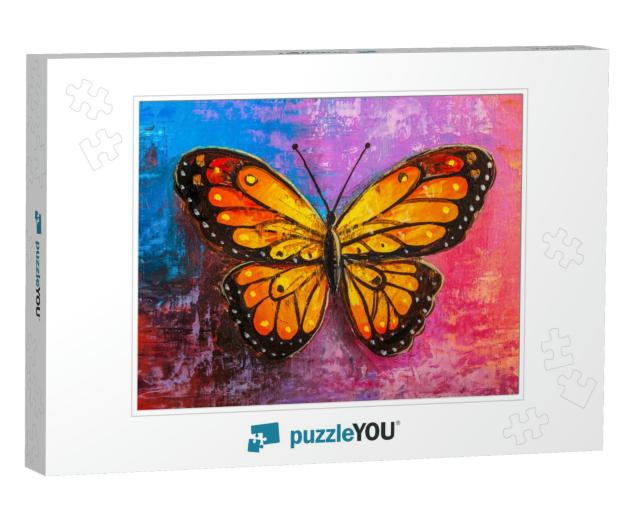 Oil Painting of Monarch Butterfly... Jigsaw Puzzle