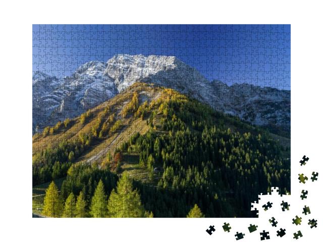 Panorama German Austrian Alps Near Berchtesgaden in Autum... Jigsaw Puzzle with 1000 pieces