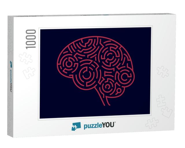 Concept of Creative Thinking, Shape of Human Brain Combin... Jigsaw Puzzle with 1000 pieces