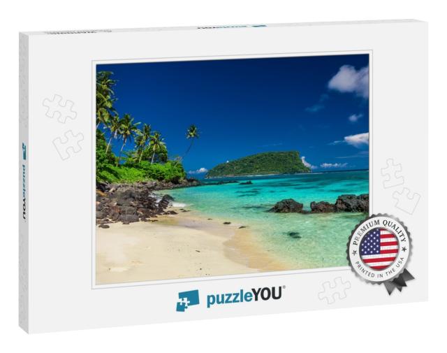 Vibrant Tropical Lalomanu Beach on Samoa Island with Coco... Jigsaw Puzzle