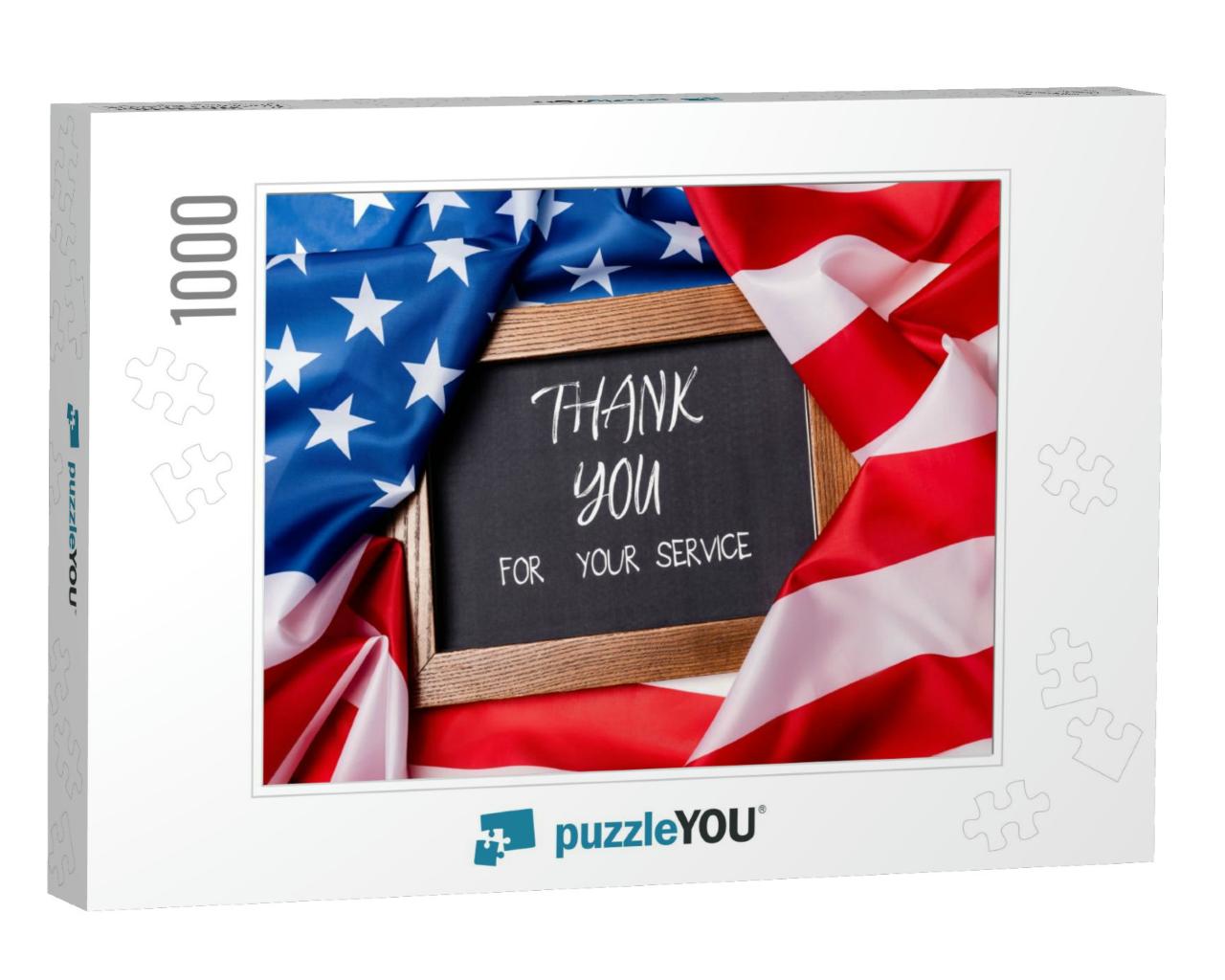 Top View of Thank You for Your Service Lettering O... Jigsaw Puzzle with 1000 pieces